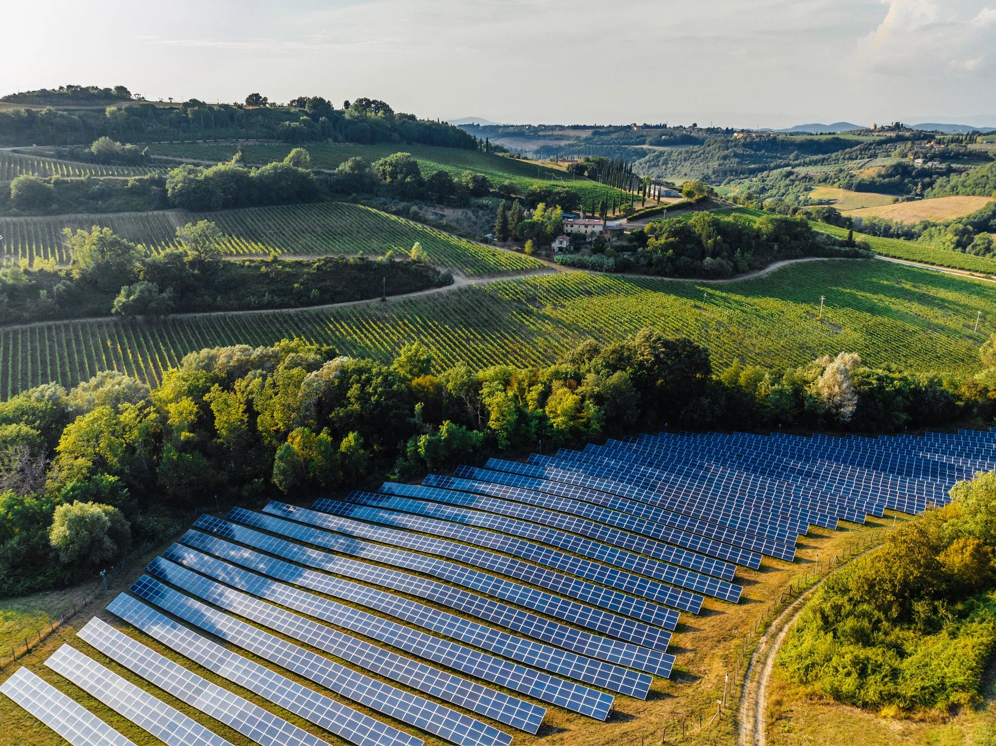 Solar panels supporting sustainable agricultural infrastructure
